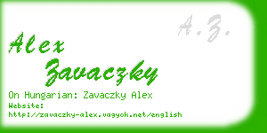 alex zavaczky business card